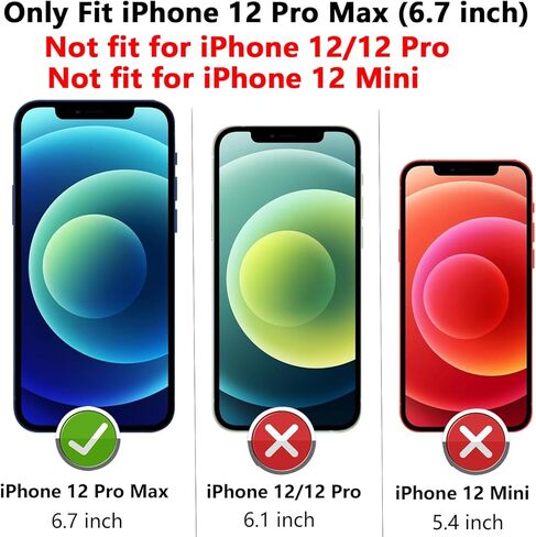 حافظة YZOK لهاتف iPhone 12 Pro Max، مع غطاء عدسة الكاميرا وواقي شاشة HD، [درجة عسكرية] حامل حلقي للسيارة ومسند هجين صلب من مادة TPU الناعمة المقاومة للصدمات لهاتف iPhone 12 Pro Max-Purple in Kuwait