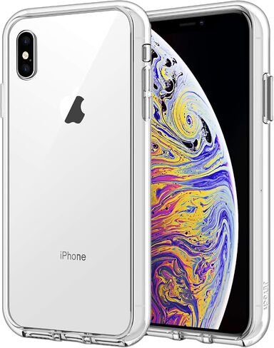 حافظة JETech لهاتف iPhone Xs Max مقاس 6.5 بوصة، غطاء ممتص للصدمات غير أصفر اللون، ظهر شفاف مضاد للخدش (شفاف) in Saudi Arabia