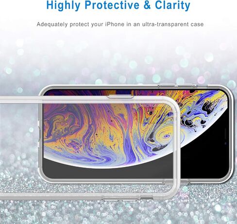 حافظة JETech لهاتف iPhone Xs Max مقاس 6.5 بوصة، غطاء ممتص للصدمات غير أصفر اللون، ظهر شفاف مضاد للخدش (شفاف) in Saudi Arabia