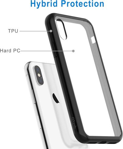 JETech Case for iPhone Xs Max 6.5-Inch, Non-Yellowing Shockproof Phone Bumper Cover, Anti-Scratch Clear Back (Clear) in Kuwait