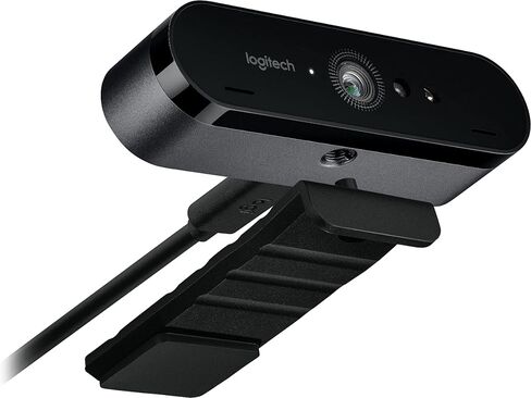 كاميرا ويب Logitech 4K Pro، دقة 4K بمعدل 30 إطارًا في الثانية، تركيز تلقائي، مجال رؤية قطري عريض 90 درجة، تكبير رقمي 5X، RightLight 3 مع HDR (متجدد) in Saudi Arabia