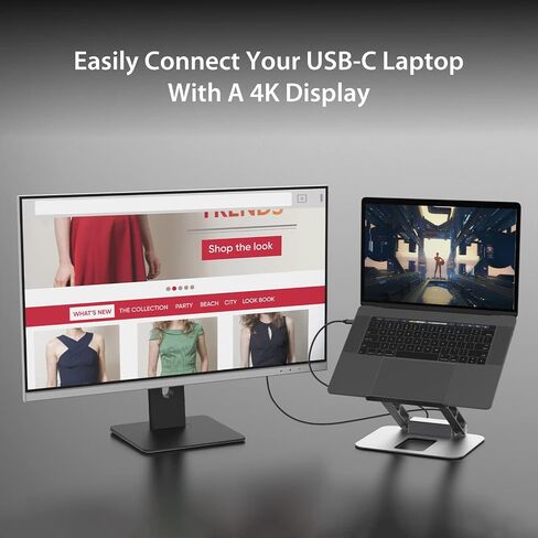j5create Laptop Stand with USB C 4K HDMI Display Hub - 2 USB A 5Gbps, PD 100W with USB-C 5Gbps | Aluminum Computer Riser for MacBook and Windows Notebook (JTS327) in Saudi Arabia