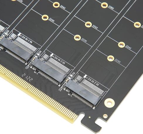 Adapter Card,4 Port M.2 NVMe SSD to PCIE X16 M Key Hard Drive Converter,Reader,Expansion Card,Supports PCIE Split or PCIE RAID Function,PCIE 3.0, 4.0 Transmission Protocol.(ph44) in Saudi Arabia