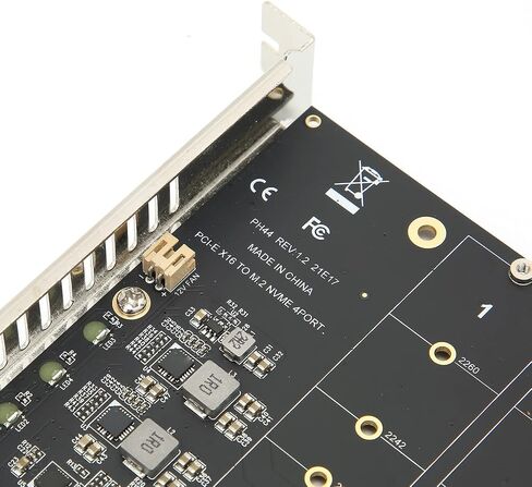 Adapter Card,4 Port M.2 NVMe SSD to PCIE X16 M Key Hard Drive Converter,Reader,Expansion Card,Supports PCIE Split or PCIE RAID Function,PCIE 3.0, 4.0 Transmission Protocol.(ph44) in Saudi Arabia