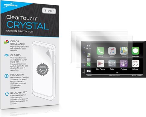 BoxWave Screen Protector Compatible with BOSS Audio BE7ACP (Screen Protector by BoxWave) - ClearTouch Crystal (2-Pack), HD Film Skin - Shields from Scratches in Saudi Arabia