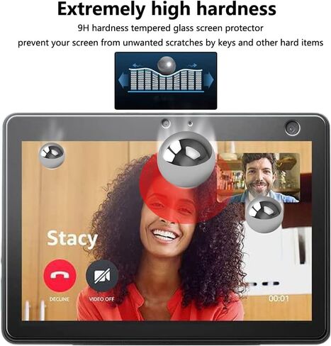 Warmyee [2 Pack] Screen Protector for Echo Show 10 10.1", Tempered Glass Screen Film Guard for Amazon Echo Show 10 (3rd Gen) in Kuwait