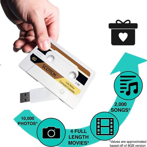 ذاكرة فلاش USB من ذا اوريجينال ماستيب - شريط كاسيت 4GB، هدية ريترو ميكس تيب in Kuwait