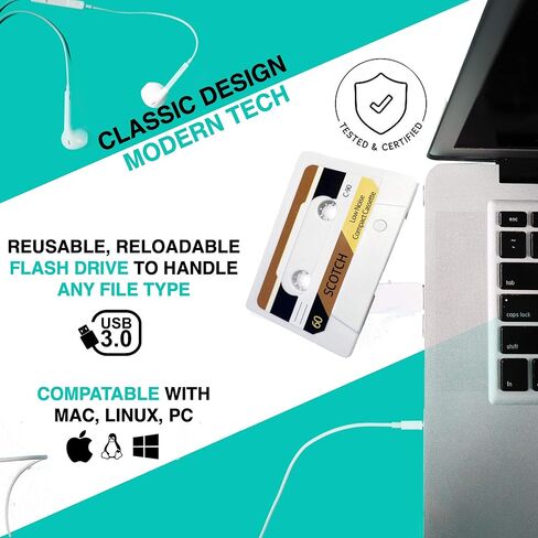 ذاكرة فلاش USB من ذا اوريجينال ماستيب - شريط كاسيت 4GB، هدية ريترو ميكس تيب in Kuwait