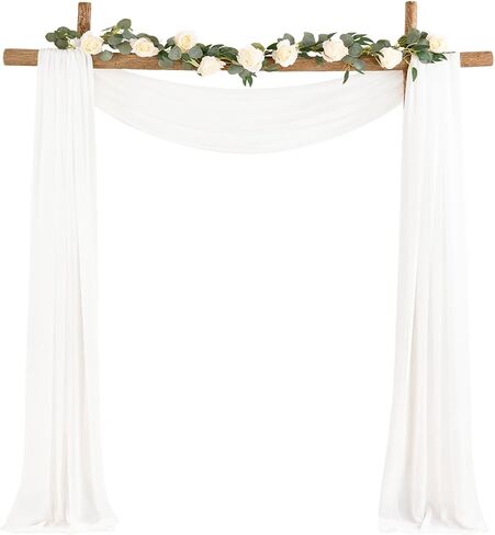 Wedding Arch Draping Fabric Sheer Chiffon Curtain Drape Wedding Party Decor in Kuwait