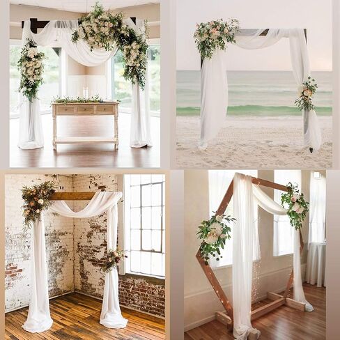 Wedding Arch Draping Fabric Sheer Chiffon Curtain Drape Wedding Party Decor in Kuwait