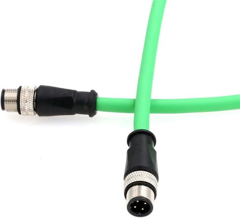 Ethernet M12 4 Pin D Code Male to M12 4 Pin D Code Male Cable for Baumer Omron Sick Encoder Sensor Camera Profinet Network Host Green PVC 2m in Saudi Arabia