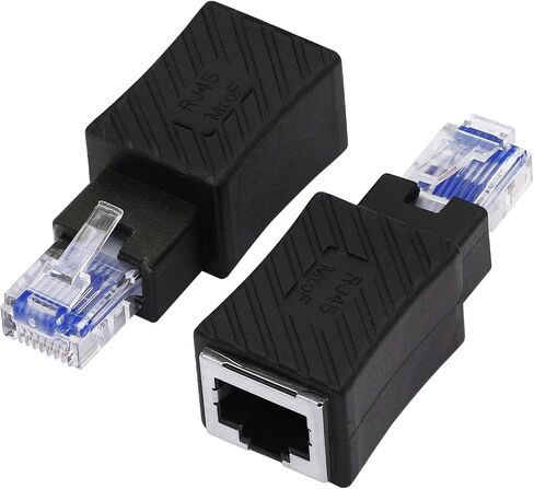 YACSEJAO Cat5e/Cat6 RJ45 Ethernet Adapter，2Pack 90 Degree Ethernet RJ45 / 8P8C Male to Female Right Angle Adapter Support Cat6 / Cat5e / Cat5 Standard LAN Cable（Up） in Saudi Arabia