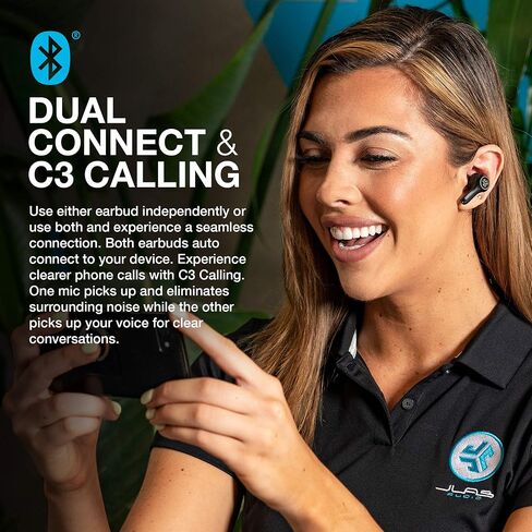 سماعات أذن JLab Epic Air ANC True Wireless Bluetooth 5، إلغاء الضوضاء النشط، مقاومة للتعرق IP55، عمر بطارية 12 ساعة، علبة شحن 36 ساعة، وضع فيلم منخفض الكمون، 3 إعدادات صوت EQ in Kuwait