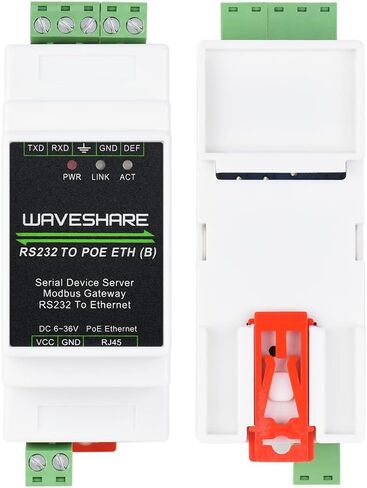 وحدة محول إيثرنت RS232 إلى POE، خادم تسلسلي RS232 مثبت على السكك الحديدية الصناعية، TCP/IP إلى تسلسلي، بوابة Modbus، نقل بيانات شفاف ثنائي الاتجاه بين RS232 وEthernet in Saudi Arabia