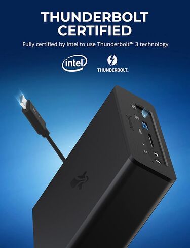 محطة إرساء SABRENT Thunderbolt 3 سعة 8 تيرابايت NVMe SSD مع منفذ DisplayPort وقارئ بطاقة SD ومنفذ إيثرنت وتوصيل الطاقة (DS-SKRT-D8TB) أسود in Saudi Arabia