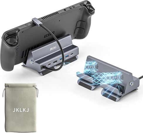 قاعدة شحن من جيه كيه ال كيه جيه متوافقة مع ستيم ديك، قاعدة 6 في 1 USB C ستيم ديك مع HDMI 2.0 4K@60Hz، جيجابت ايثرنت، USB-C 3.0، 2 USB 3.0 ومنفذ شحن USB-C 100 واط لستيم ديك/ روج الي in Kuwait