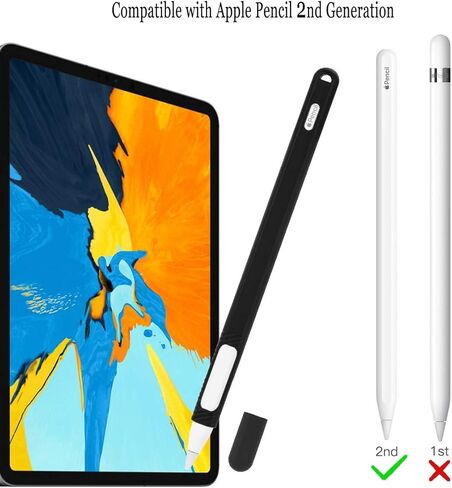 حافظة حامل ColorCoral لقلم Apple الجديد الجيل الثاني فائق الخفة iPencil2 غطاء من السيليكون متوافق مع iPad Pro 2018 in Kuwait