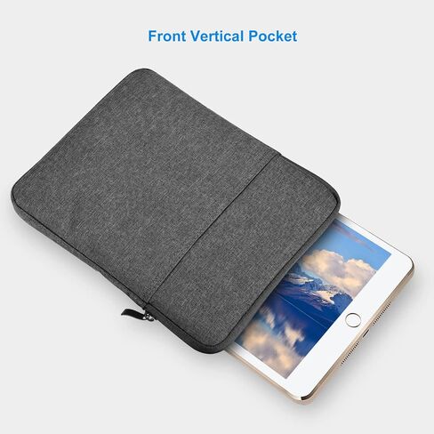 Tablet Sleeve Case 9-11 Inch Carrying Case with Storage Pockets Fits iPad 9/8/7th Gen 10.2, iPad Air 4 10.9, Tab A 10.1, Tab S3 , Water-Proof Tablet Sleeve Bag, Black in Kuwait