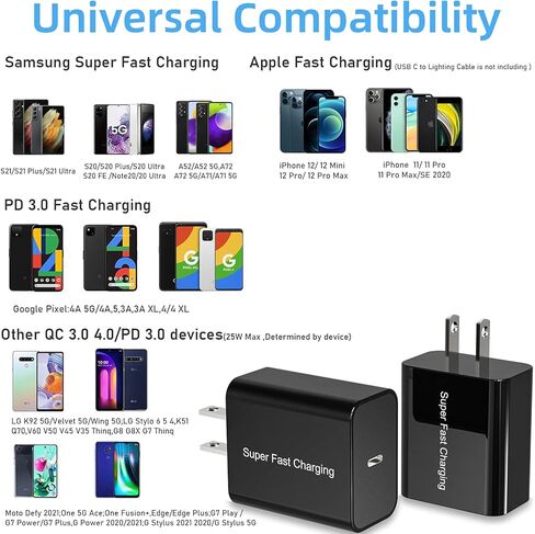 شاحن وكابل USB C 25 وات لهاتف Samsung Galaxy S23 S20 S21 S22 Ultra FE/A52 A53 A54 A34 A24 A23 5G/A52S A51 A71 A13، Tab S7/S8 S6، Pixel 7 5 XL 6 Pro، قابس محول طاقة جداري فائق السرعة in Kuwait