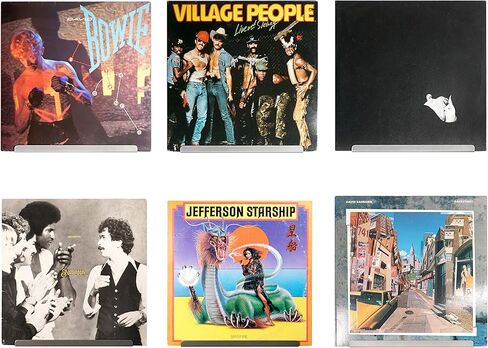 رف عرض الحائط من الفينيل لسجلات الفينيل Hi-Fi LP من Hudson - عرض تسجيلات LP المفضلة لديك بأناقة (6 عبوات، أسود) in Kuwait