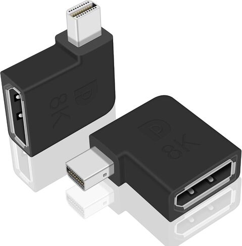 Poyiccot Mini Displayport to Displayport Adapter, 8k Mini DP to DP Adapter Bi-Directional Mini Displayport Male to Displayport Female Extention Adapter for Laptop PC TV Gaming Monitor, 2pack in Kuwait