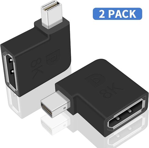 Poyiccot Mini Displayport to Displayport Adapter, 8k Mini DP to DP Adapter Bi-Directional Mini Displayport Male to Displayport Female Extention Adapter for Laptop PC TV Gaming Monitor, 2pack in Kuwait