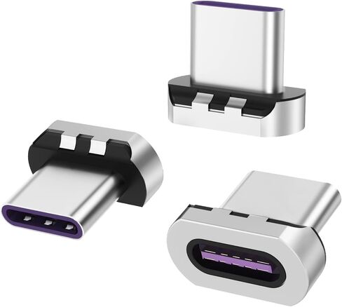راس موصل مغناطيسي بمنفذ USB C بـ5 دبابيس من هيسكول، (3 عبوات) متوافق مع معظم كابلات الهاتف من النوع سي واجهزة التابلت in Kuwait