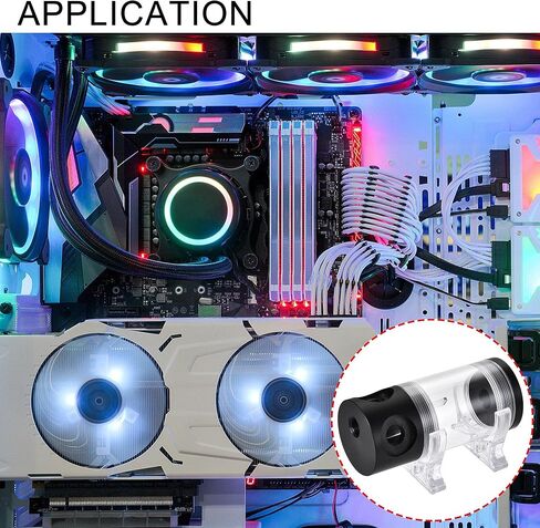 uxcell Water Cooling Tank 50mm x 140mm with Acrylic and POM 1 in 3 Out for Computer CPU Cooled in Saudi Arabia