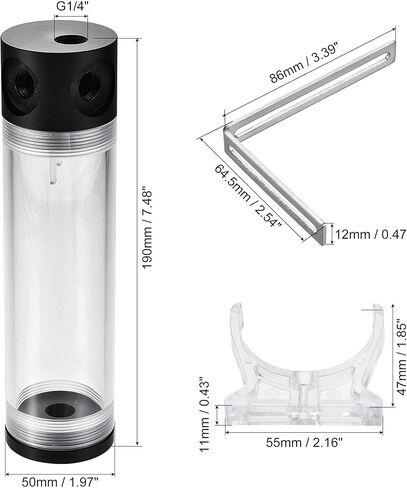 uxcell Water Cooling Tank 50mm x 140mm with Acrylic and POM 1 in 3 Out for Computer CPU Cooled in Saudi Arabia