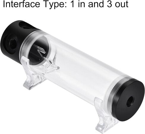 uxcell Water Cooling Tank 50mm x 140mm with Acrylic and POM 1 in 3 Out for Computer CPU Cooled in Saudi Arabia