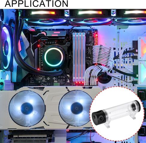 uxcell Water Cooling Tank 50mm x 140mm with Acrylic and POM 1 in 3 Out for Computer CPU Cooled in Saudi Arabia