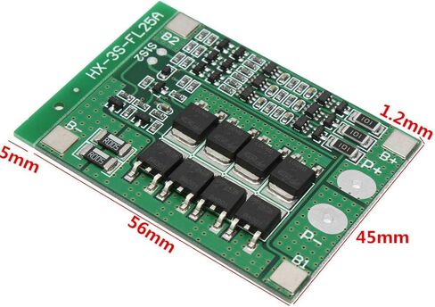 2Pcs 3S 11.1V 12.6V 25A W/Balance 18650 Li ion Lithium Battery PCB Protection Board in Saudi Arabia