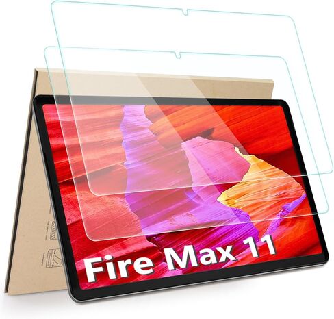 Hianjoo [واقي شاشة مكون من عبوتين متوافق مع جهاز Fire Max 11 اللوحي الجديد مقاس 11 بوصة (الجيل الثالث عشر، إصدار 2023)، [وضوح عالي الدقة] [9 صلابة] [مضاد للخدش] زجاج مقسى in Kuwait