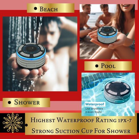 مكبر صوت محمول يعمل بالبلوتوث مع حقيبة سفر، أفضل IPX7 مقاوم للماء، أزواج لاسلكية مع أجهزة بلوتوث، استمتع في حمام السباحة، الشاطئ، التخييم؛ خيار الاقتران TWS- مع حقيبة سفر سوداء in Kuwait