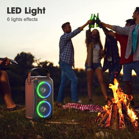 W-KING Bluetooth Speaker, Portable Wireless Outdoor Loud Bluetooth Speaker with 24H Play Time, Rich Bass, Huge 105dB Sound, Mixed Color LED Lights, TF Card, USB Playback, Big Speaker for Home, Party in Kuwait