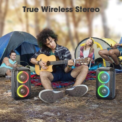 W-KING Bluetooth Speaker, Portable Wireless Outdoor Loud Bluetooth Speaker with 24H Play Time, Rich Bass, Huge 105dB Sound, Mixed Color LED Lights, TF Card, USB Playback, Big Speaker for Home, Party in Kuwait