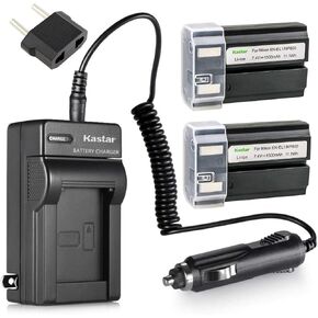 بطارية Kastar EN-EL1 (عبوتان) ومجموعة شاحن لكاميرات ENEL1 وMinota NP-800 وCooipix 4300 4500 4800 5400 5700 775 8700 880 885 995 Coolpix E880 وKonica Minota DG-5W Dimage A200 in Saudi Arabia