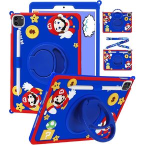 Besoar Case for iPad Mini 1/2/3 7.9 inch Cartoon Cute 3D Soft for Boys Girls Teens Cool Folio Rotating Stand Pencil Lanyard for iPad Mini 1st/2nd/3rd Generation A1432 A1454 A1455 A1489 A1490 A1491