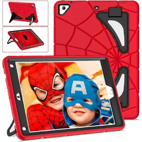 Auizotl iPad 6th Generation Cases iPad 5th Generation Case iPad Pro 9.7 Case,Hybrid Shockproof Rugged Case Cover with Kickstand for iPad Air 2 Case, Red Black in Kuwait