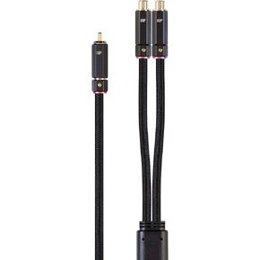 Monoprice Male RCA Two Channel Stereo Audio Cable - Gold Plated Connectors, Double Shielded, 6 Feet, Black - Onix Series in Kuwait