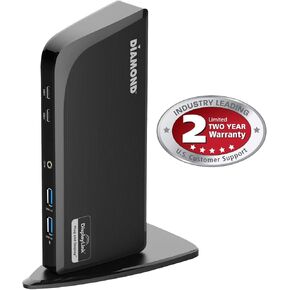 محطة إرساء Diamond Multimedia DS3900PD Diamond Multimedia Triple Display 4K Universal Type-C مع توصيل الطاقة (65 وات) لأجهزة الكمبيوتر المحمولة Mac وWindows المجهزة من النوع C/Thunderbolt 3 in Kuwait