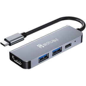 USB C Hub, BEST CABLE 4-in-1 USB C Hub Adapter USB C to HDMI 4K,100W Power Delivery , USB 3.0, USB 2.0, Compatible with MacBook Pro 2016-2020/Air 2018-2020...More in Saudi Arabia