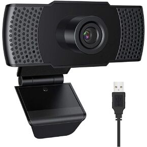 كاميرا ويب عالية الدقة بدقة 1080 بكسل مع ميكروفون، كاميرا ويب يو إس بي لسطح المكتب، كاميرا عالية الوضوح بالكامل 110 درجة للتسجيل، مؤتمرات الفيديو، التكبير، يوتيوب، اللعب، الدراسة in Kuwait