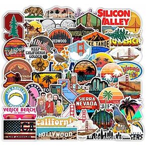 ملصقات سفر هوليوود من كاليفورنيا، 100 قطعة من ملصقات الفينيل المقاومة للماء بوتر لتزيين اللاب توب، يمكنك صنعها بنفسك لألواح التزلج، ملصقات كاواي لطيفة متعددة الالوان للسفر in Kuwait