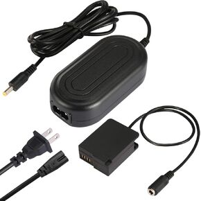 PowEver DMW-DCC8 Plus DMW-AC8 Camera AC Adapter Power Supply Replacement of DMW-BLC12 Battery for Panasonic DMC-FZ200 FZ300 FZ1000 FZ2500, DMC-GH2, DMC-G5 G6 G7 G85 GX8, Lumix DC-G90 G95 Cameras in Saudi Arabia
