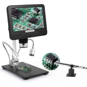 مجهر رقمي USB AD206S مع منظار Endoscope، المجهر الرقمي LCD 17.78 سم، مجهر فيديو إلكتروني عالي الدقة لصورة حية لأداة اللحام PCB، إلكترونيات DIY ومجموعة العملات in Kuwait