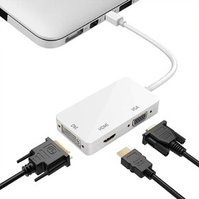 Cuifati 3 in1 DP Converter,MiniDP to HDMI DVI VGA Cable Adapter,No Need External Power Supply,Damp Proof and Resistance Converter,Supports MultiFormat Video Output in Kuwait