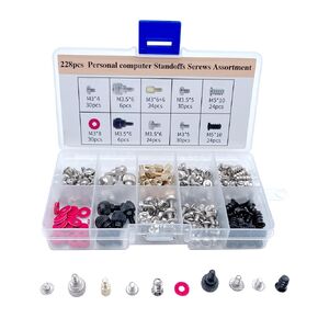 228 PCS Combination Set Computer Case M3 M4 M5 Screws Set SSD Hard Drive Fan Power Graphics Motherboard Chassis CD-ROM Computer ATX Case DIY & Repair Computer in Saudi Arabia