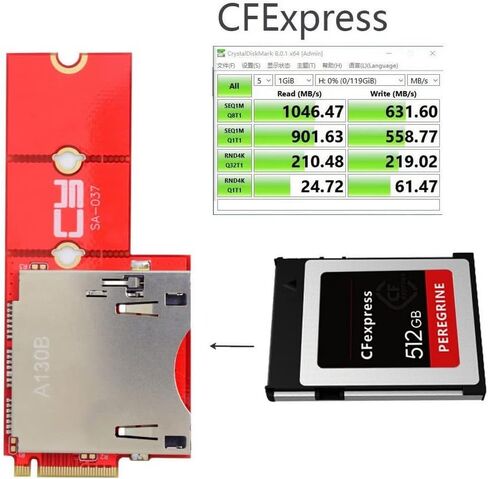 CY Card Kit CFexpress Type-A to Type-B Memory Card Kit Case CFE CFA to CFB Adapter Compatible with Camera 8K RAW PCIe Expansion in Kuwait