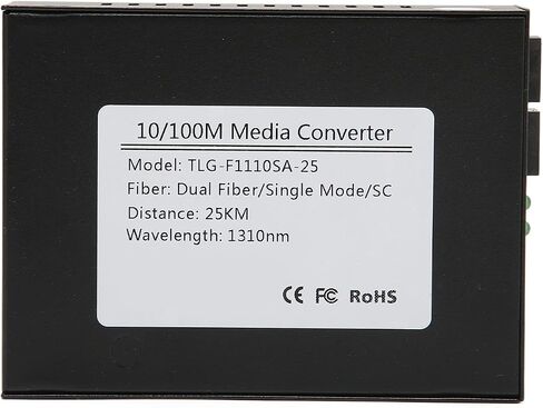 محول وسائط فايبر، 10 متر 100 متر منفذ RJ45 إلى 100 قاعدة محول وسائط فايبر متعدد الأوضاع وضع مزدوج كامل محول وسائط إيثرنت متعدد الوظائف مع مؤشرات LED (مقابس الولايات المتحدة 110-240 فولت) in Saudi Arabia